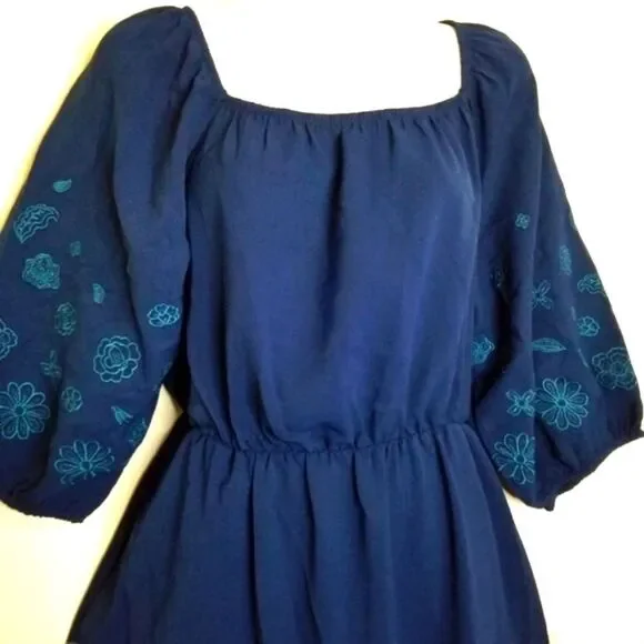 Bloomchic Blue lantern sleeve Dress - Picture 8 of 9